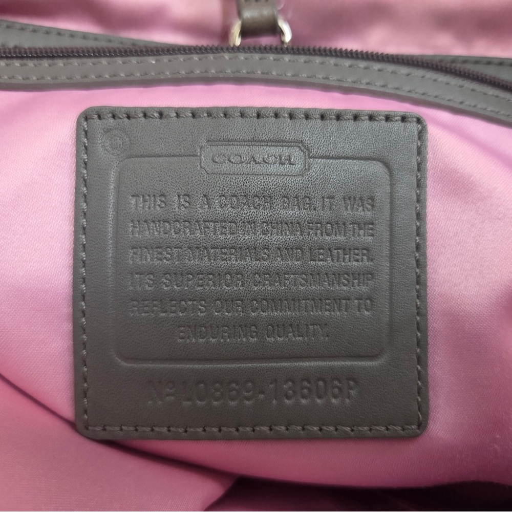Coach Cream and Gray Signature Shoulder Bag - Picture 2 of 12